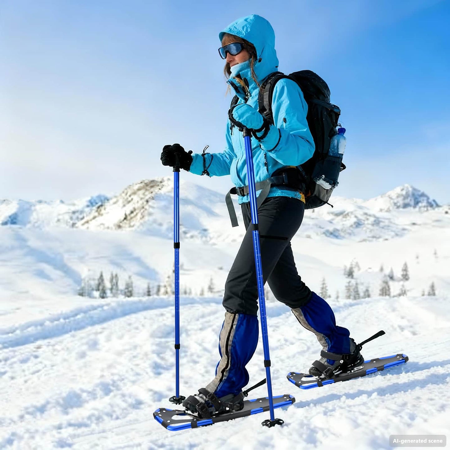 Raquetas de nieve VidaXL 3 en 1 con botas de montaña azul y negro