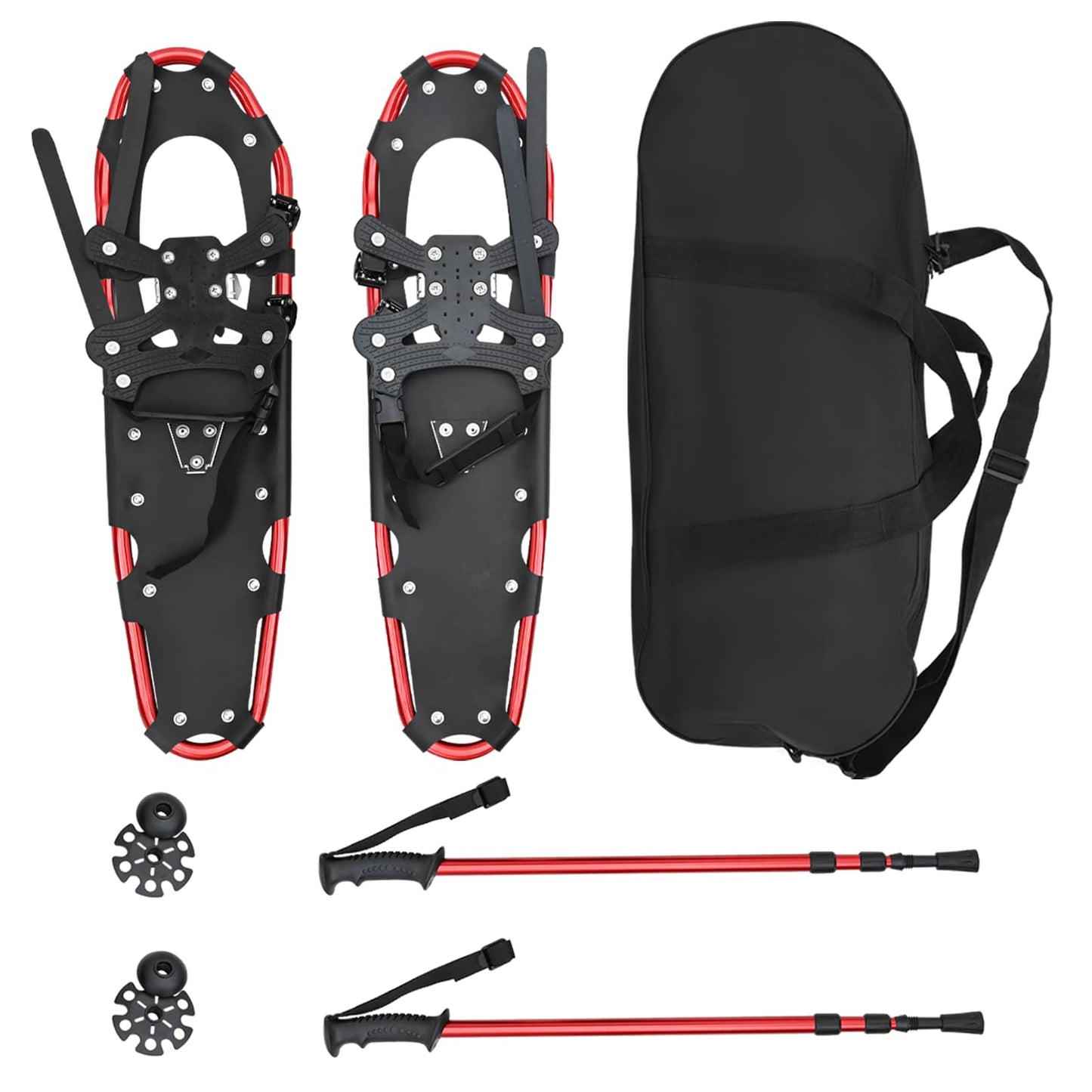 Ciaspole VidaXL 3 in 1 con scarponi da trekking rossi e neri