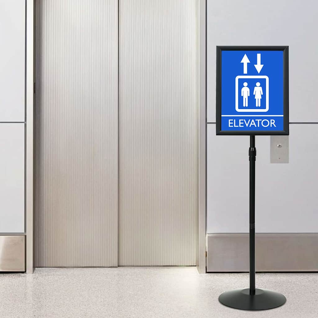 Vidaxl piedistallo porta poster argento A3 PVC e acciaio