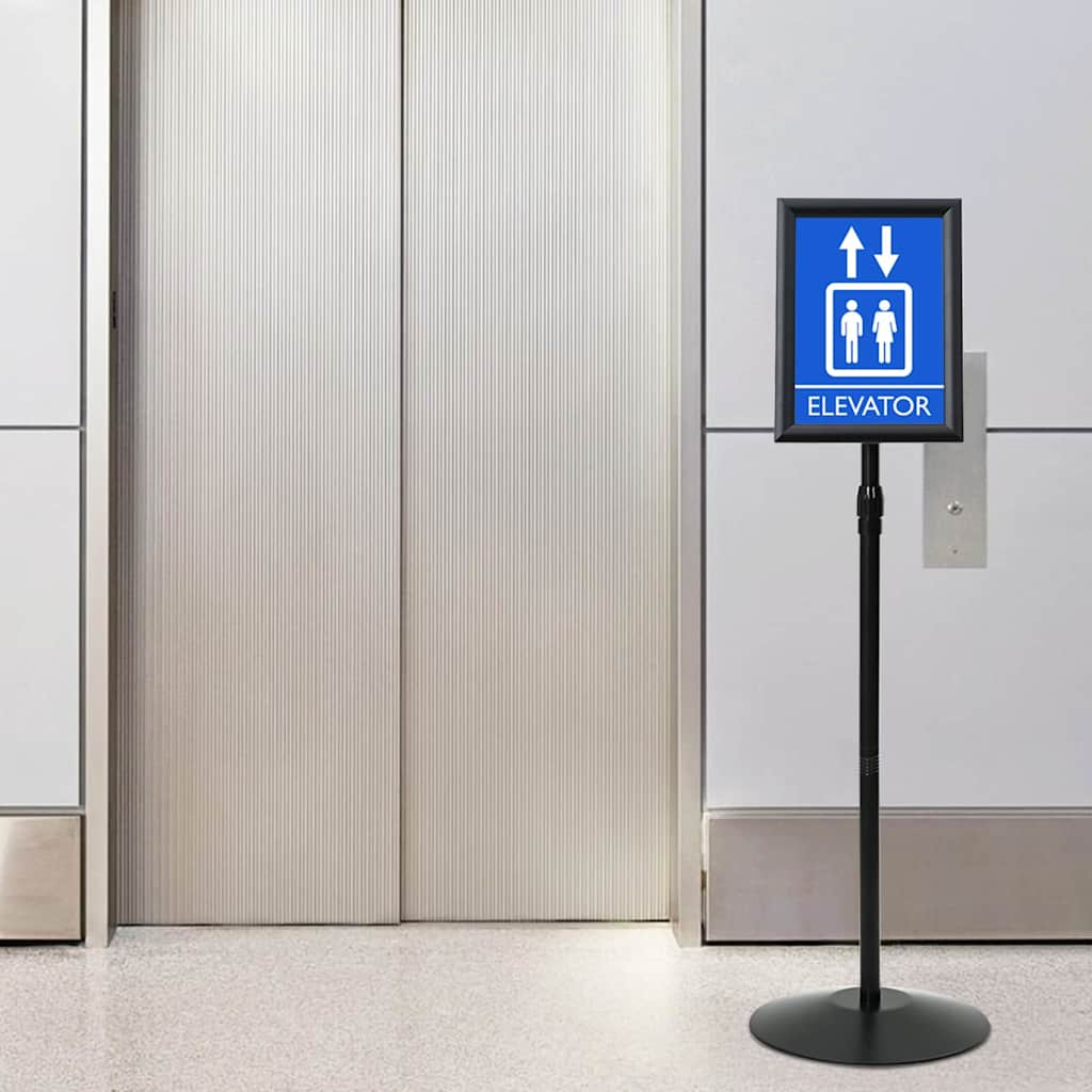 Vidaxl piedistallo porta poster argento A4 PVC e acciaio