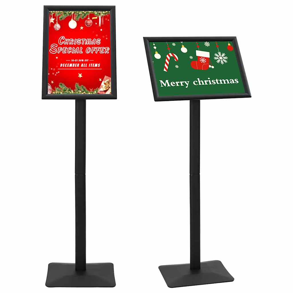 VidaXL piedistallo porta poster argento A3 PVC e ghisa