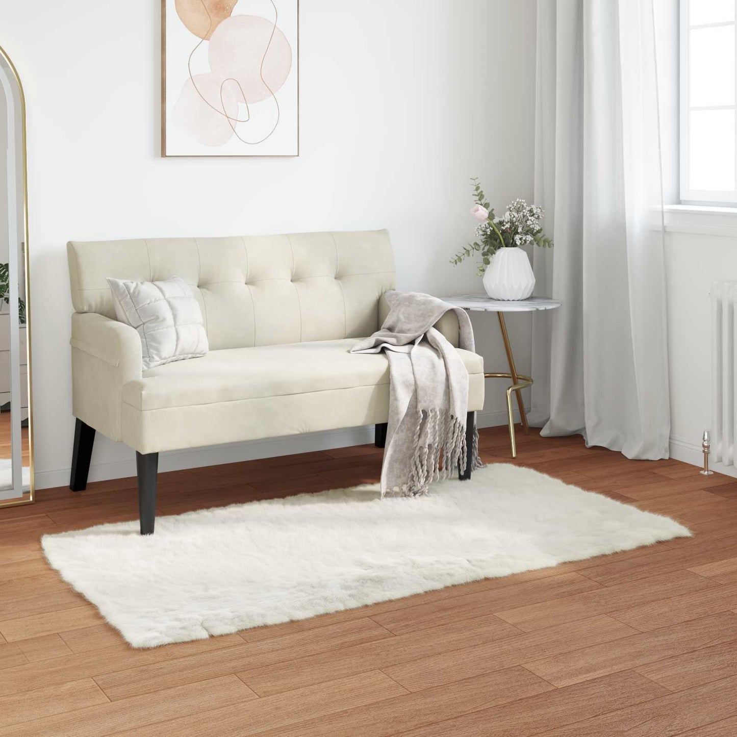 Vidaxx alfombra de piel de oveja sintética tafalla blanco 80 x 150 cm poliéster