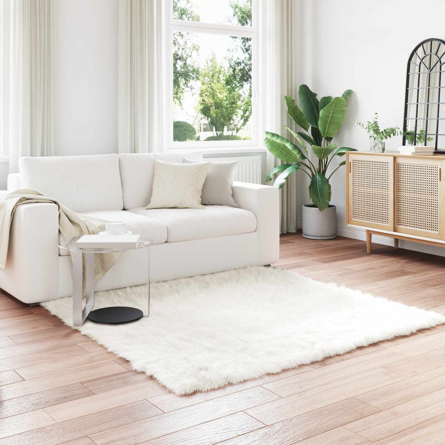 Vidaxx tappeto in finta pelle di pecora tafalla bianco 160 x 160 cm poliestere