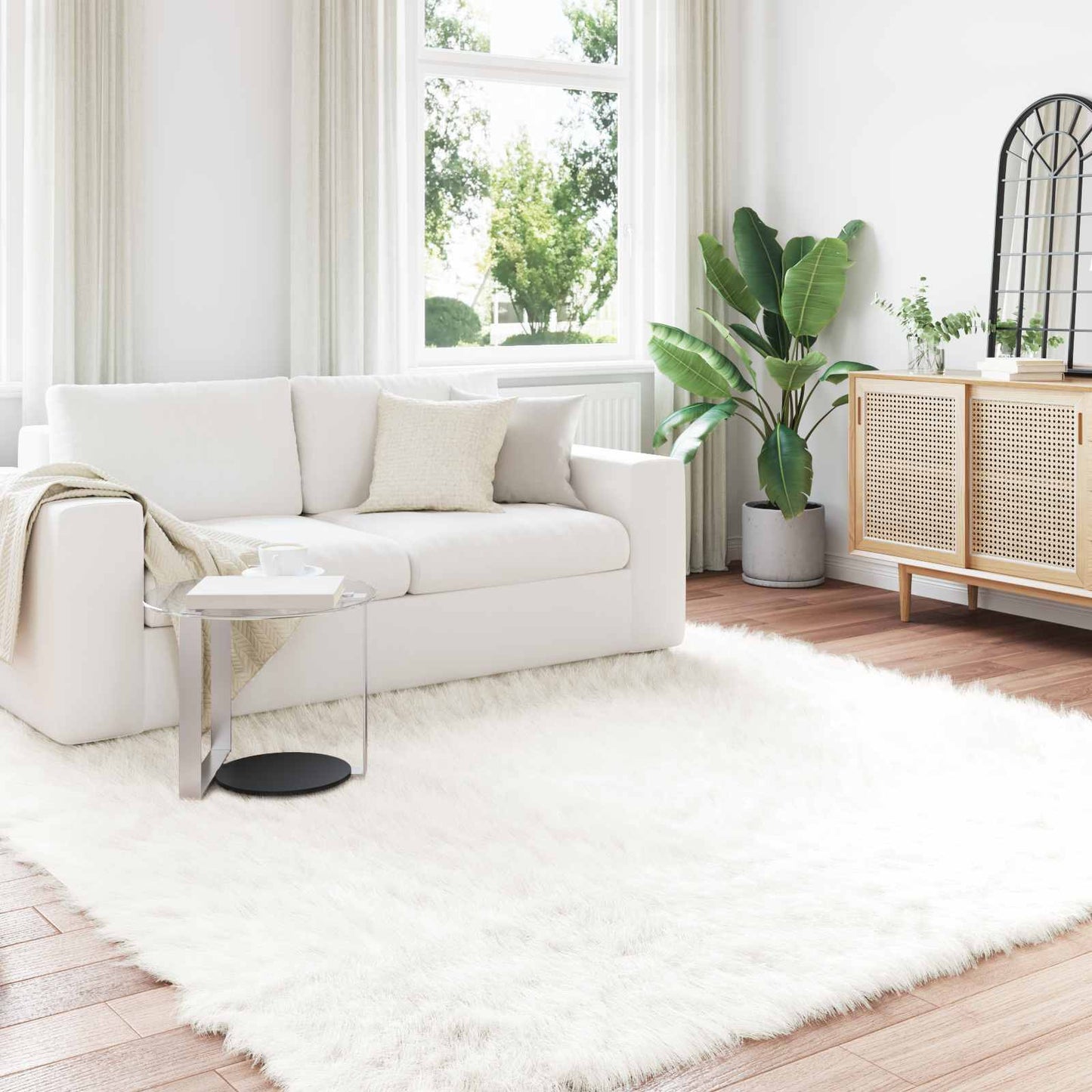 Vidaxx tappeto in finta pelle di pecora tafalla bianco 240 x 240 cm poliestere