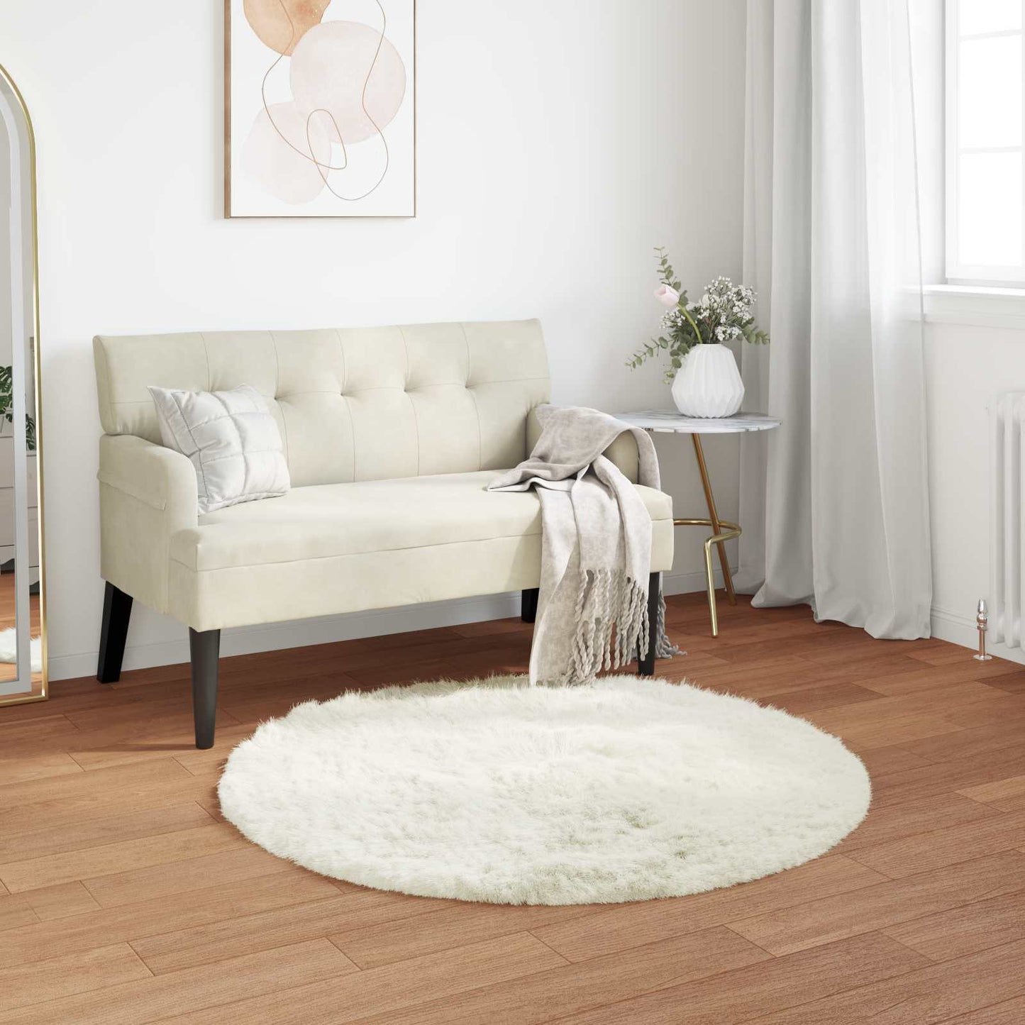 Vidaxx tappeto finta pelle di pecora tafalla bianco ø 120 cm poliestere