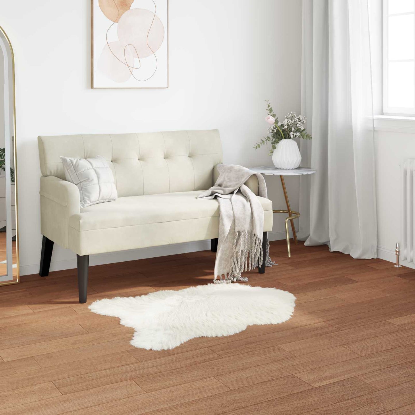 Vidaxx alfombra de piel de oveja sintética tafalla blanco 80 x 120 cm poliéster
