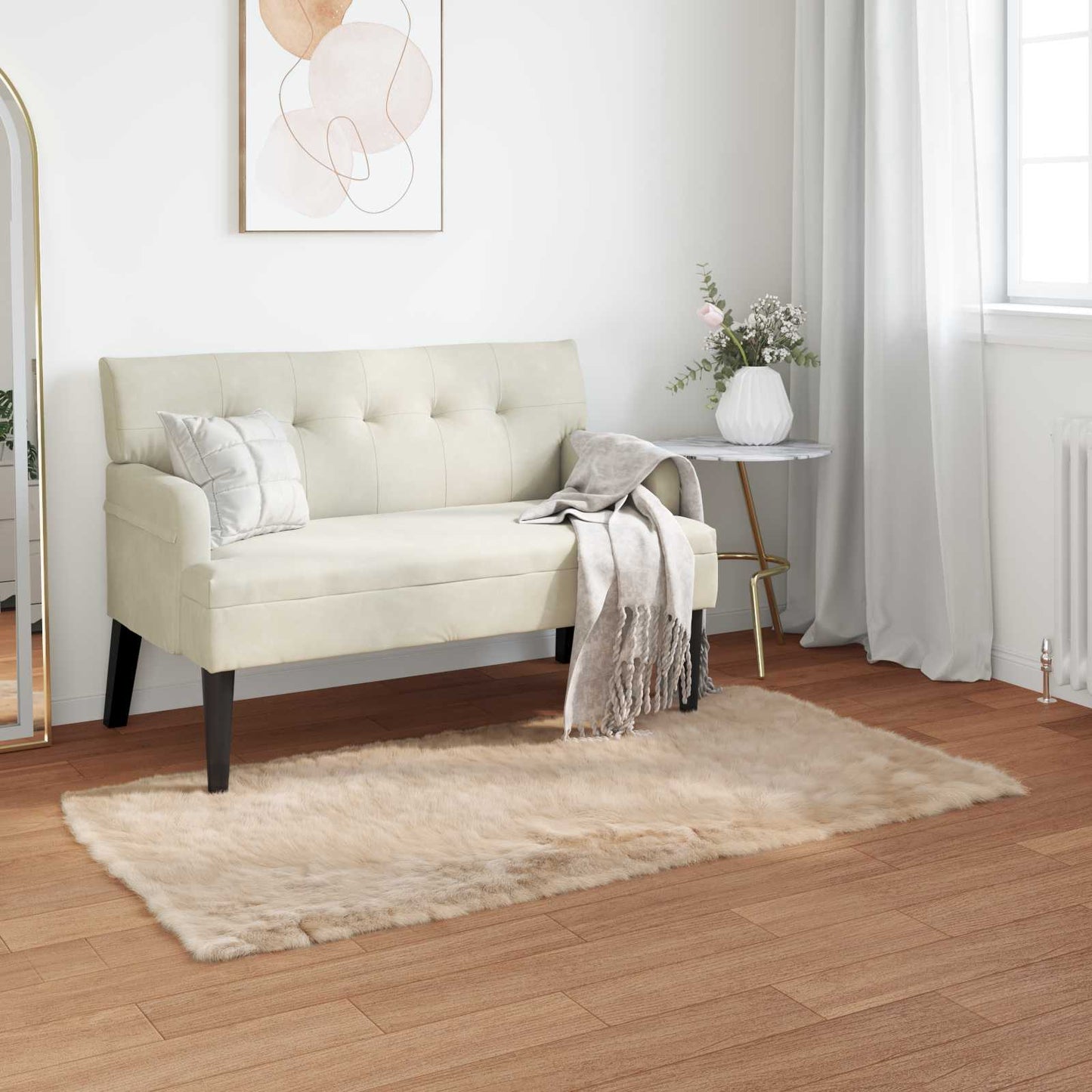 VidaXL tappeto in finta pelle di pecora tafalla beige 60 x 110 cm poliestere