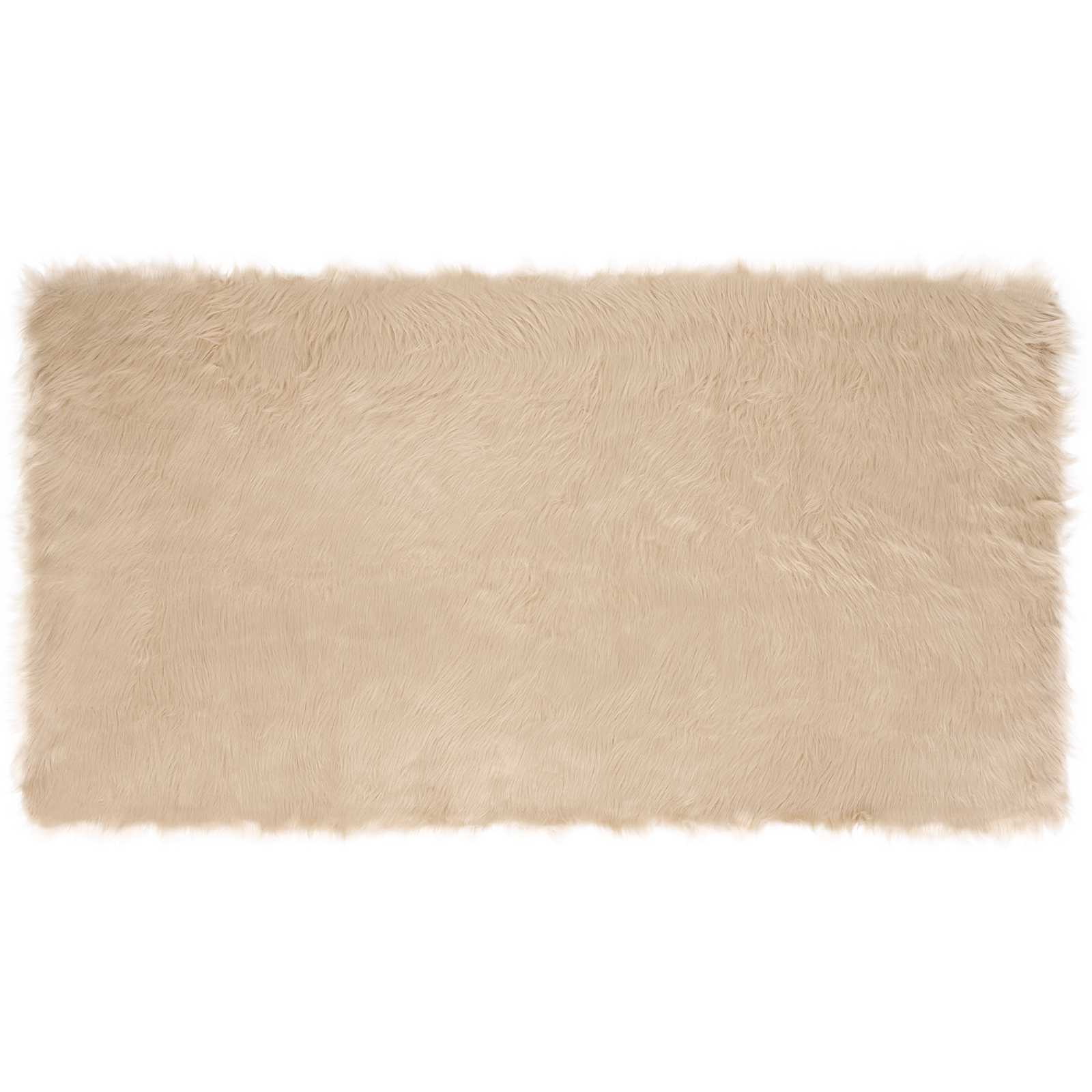 Vidaxl nep schapenvacht tapijt tafalla beige 60 x 110 cm polyester