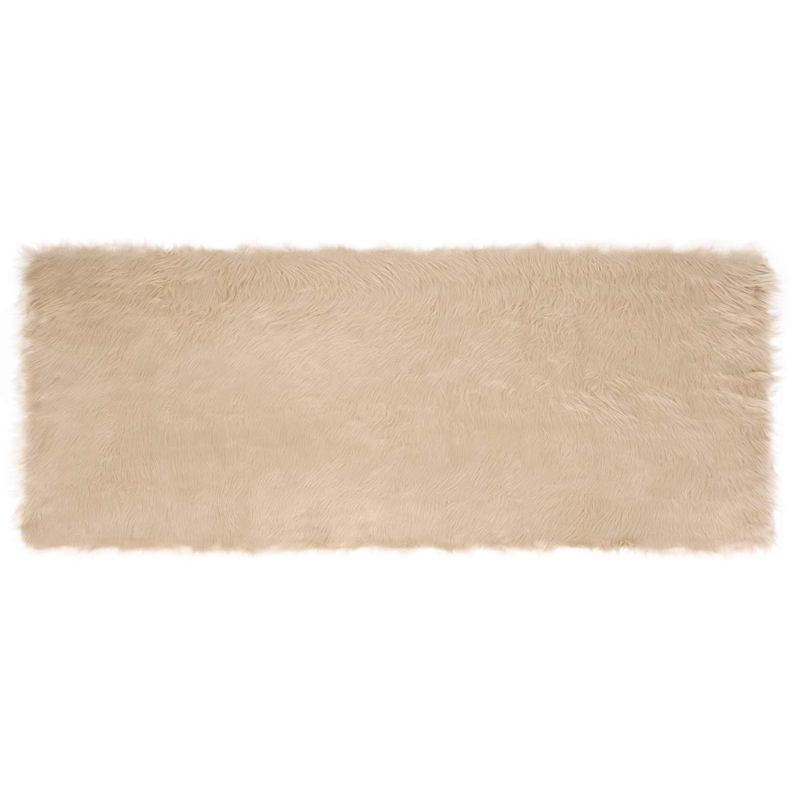 Vidaxl nep schapenvacht tapijt tafalla beige 80 x 200 cm polyester