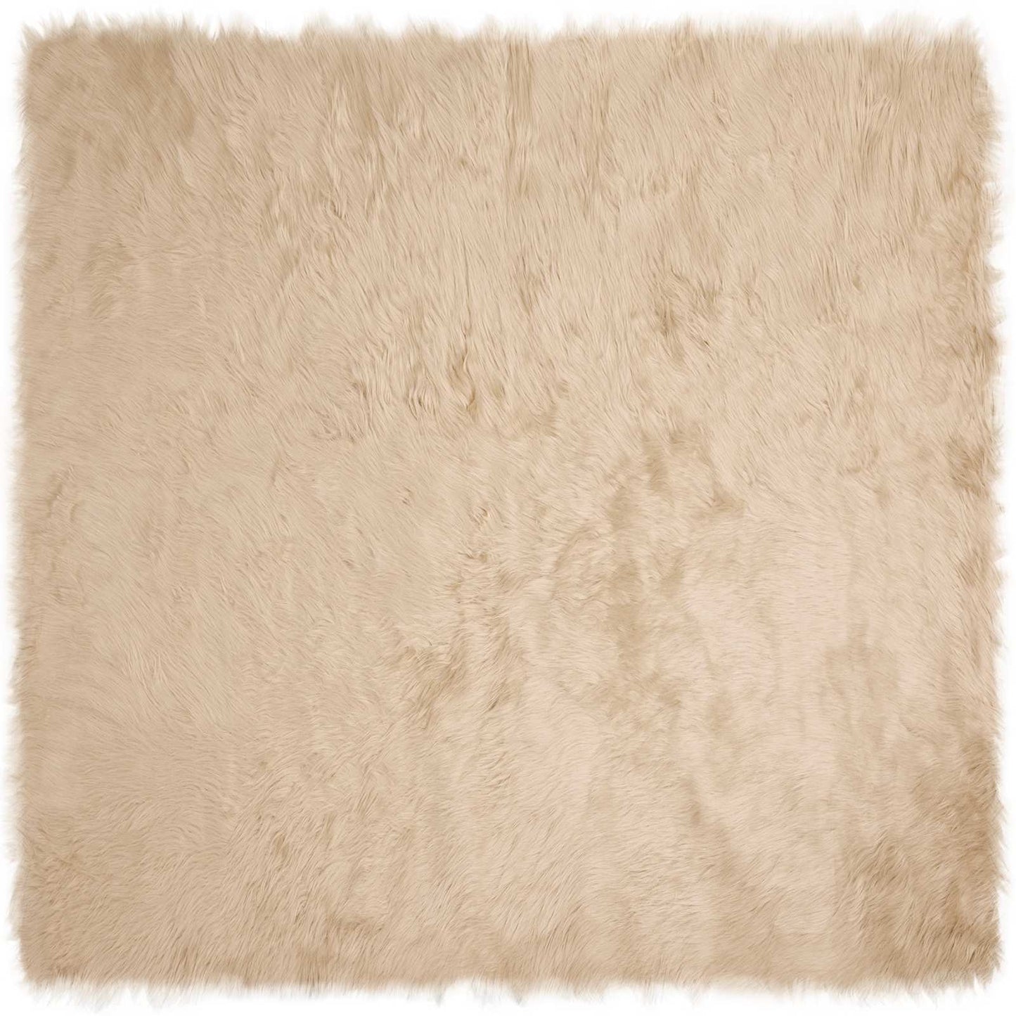Vidaxx alfombra de piel de oveja sintética tafalla beige 200 x 200 cm poliéster