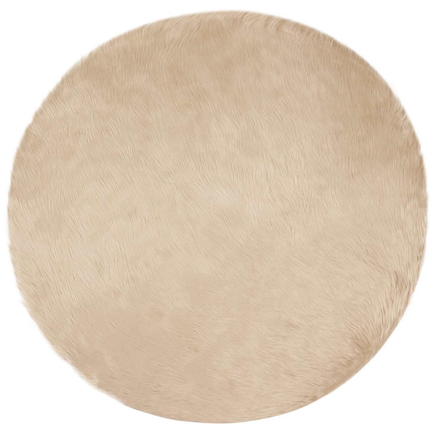 Vidaxl nep schapenvacht tapijt tafalla beige ø 80 cm polyester