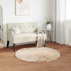 Vidaxl nep schapenvacht tapijt tafalla beige ø 100 cm polyester