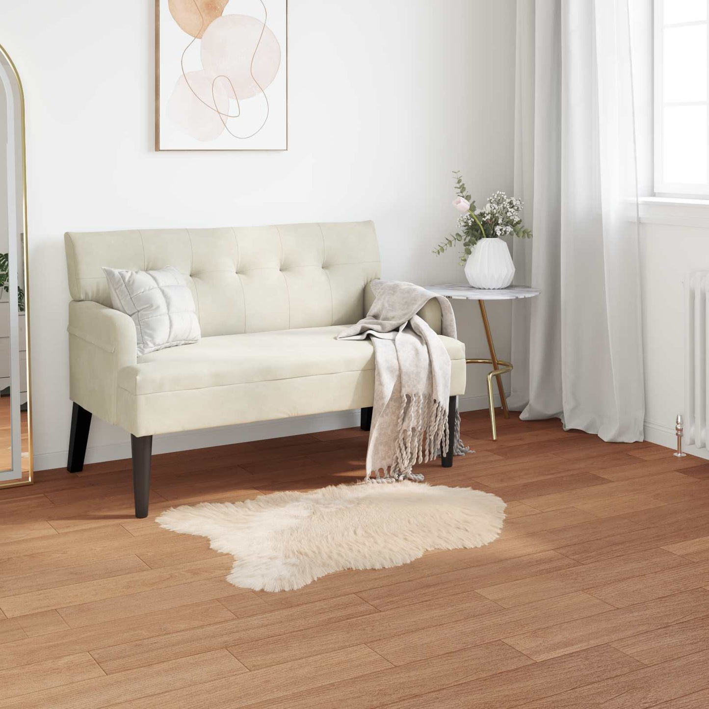 Vidaxl nep schapenvacht tapijt tafalla beige 80 x 120 cm polyester