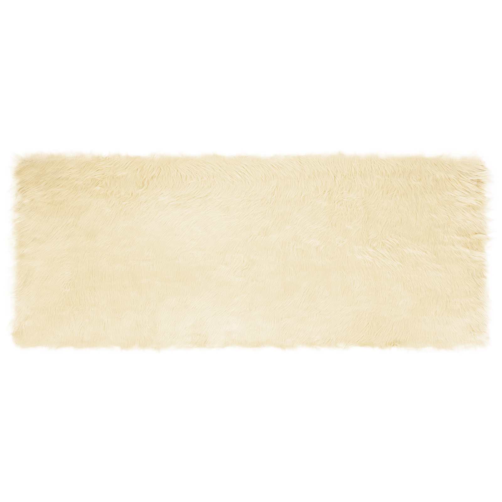 Vidaxl nep schapenvacht tapijt tafalla crème 80 x 200 cm polyester