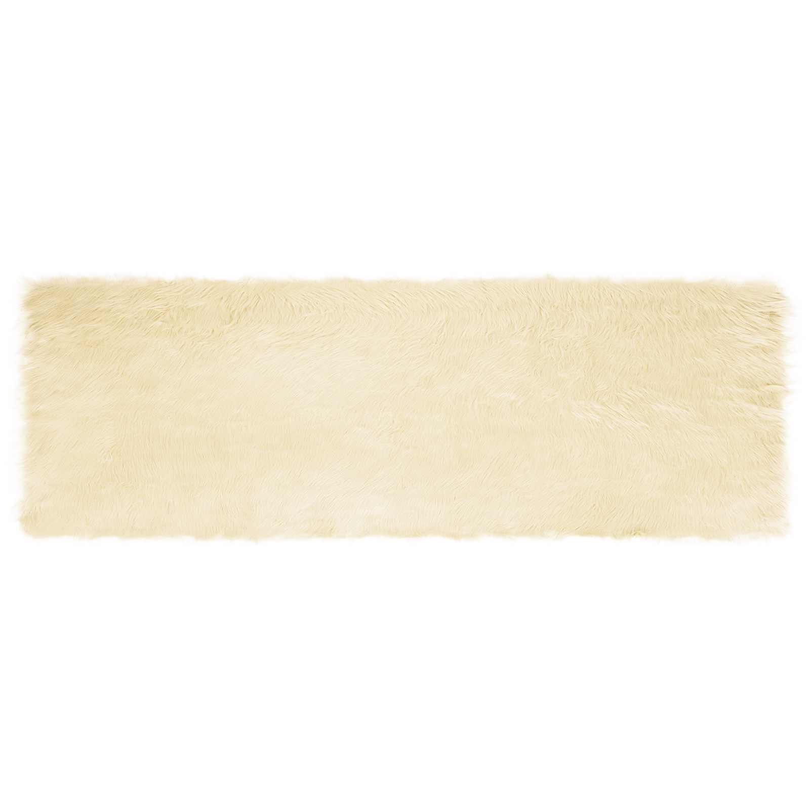 Vidaxl nep schapenvacht tapijt tafalla crème 80 x 250 cm polyester