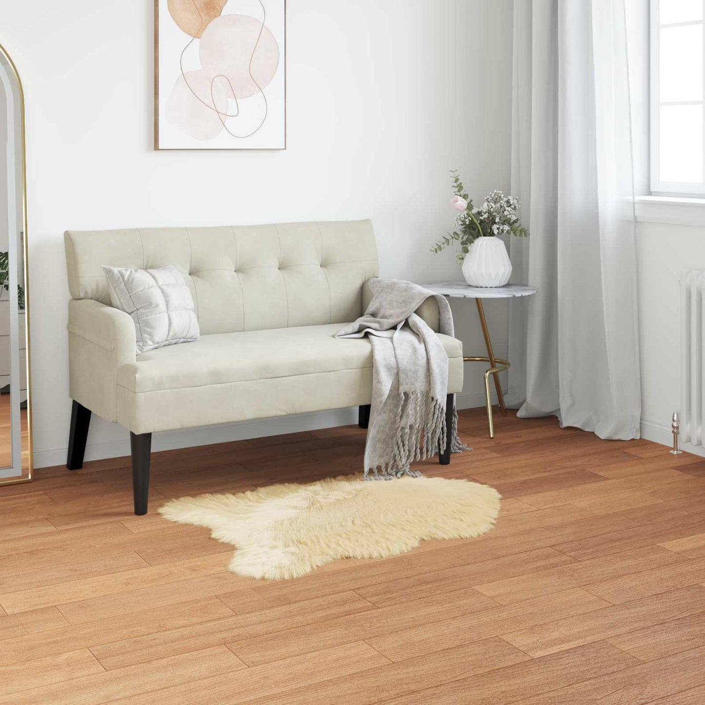 VidaXL tappeto finta pelle di pecora tafalla crema 50 x 80 cm poliestere
