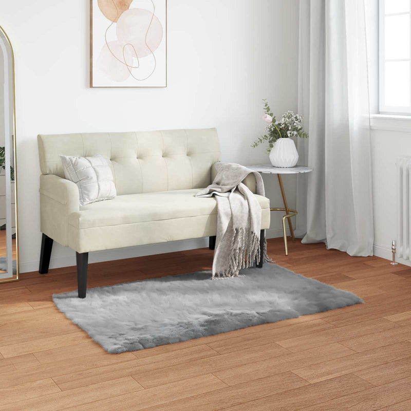 Vidaxl nep schapenvacht tapijt tafalla grijs 80 x 150 cm polyester