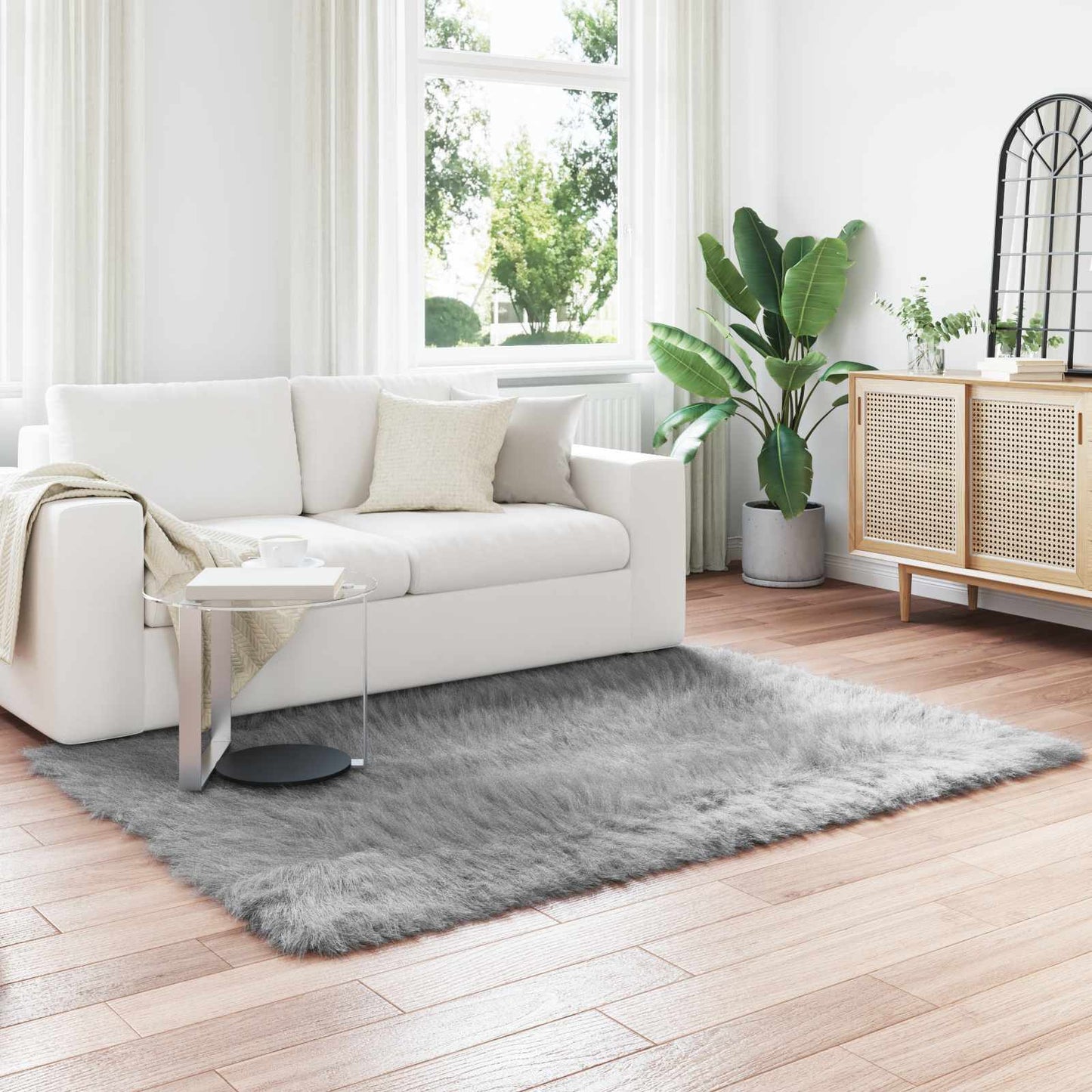 Vidaxx tappeto in finta pelle di pecora tafalla grigio 120 x 170 cm poliestere