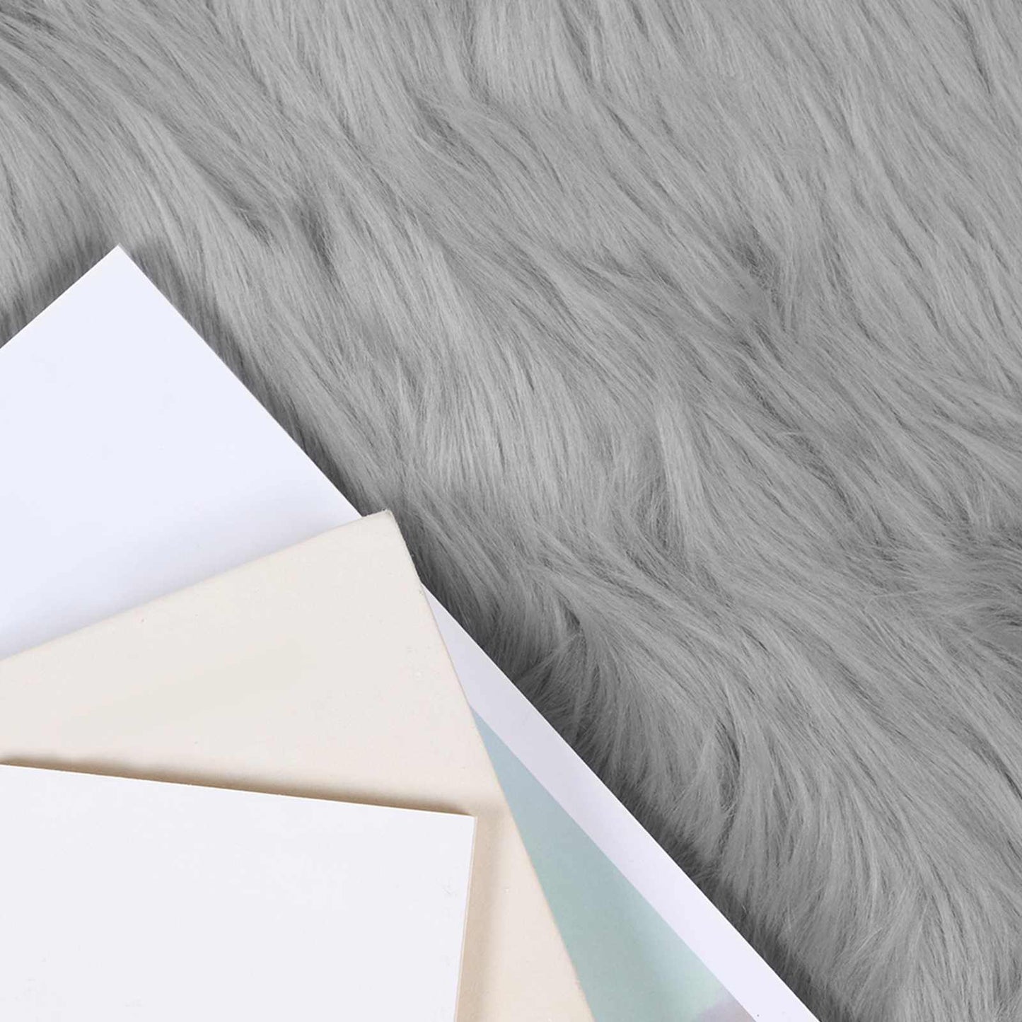 Vidaxx tappeto in finta pelle di pecora tafalla grigio 140 x 200 cm poliestere