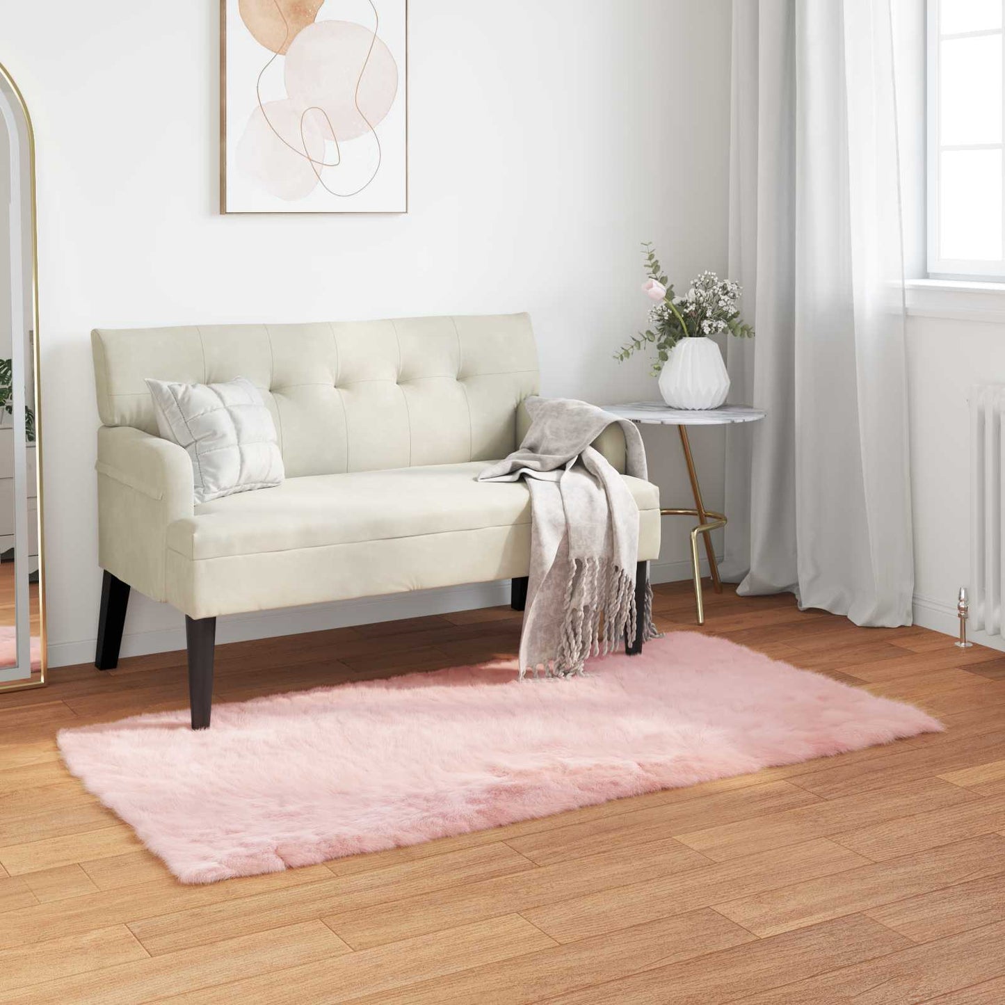 VidaXL tappeto in finta pelle di pecora tafalla rosa 80 x 150 cm in poliestere