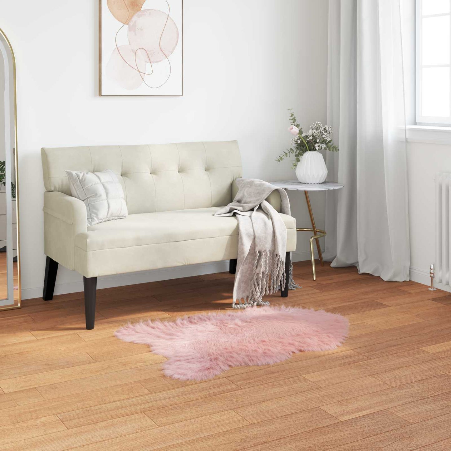 Vidaxl nep schapenvacht tapijt tafalla roze 60 x 90 cm polyester
