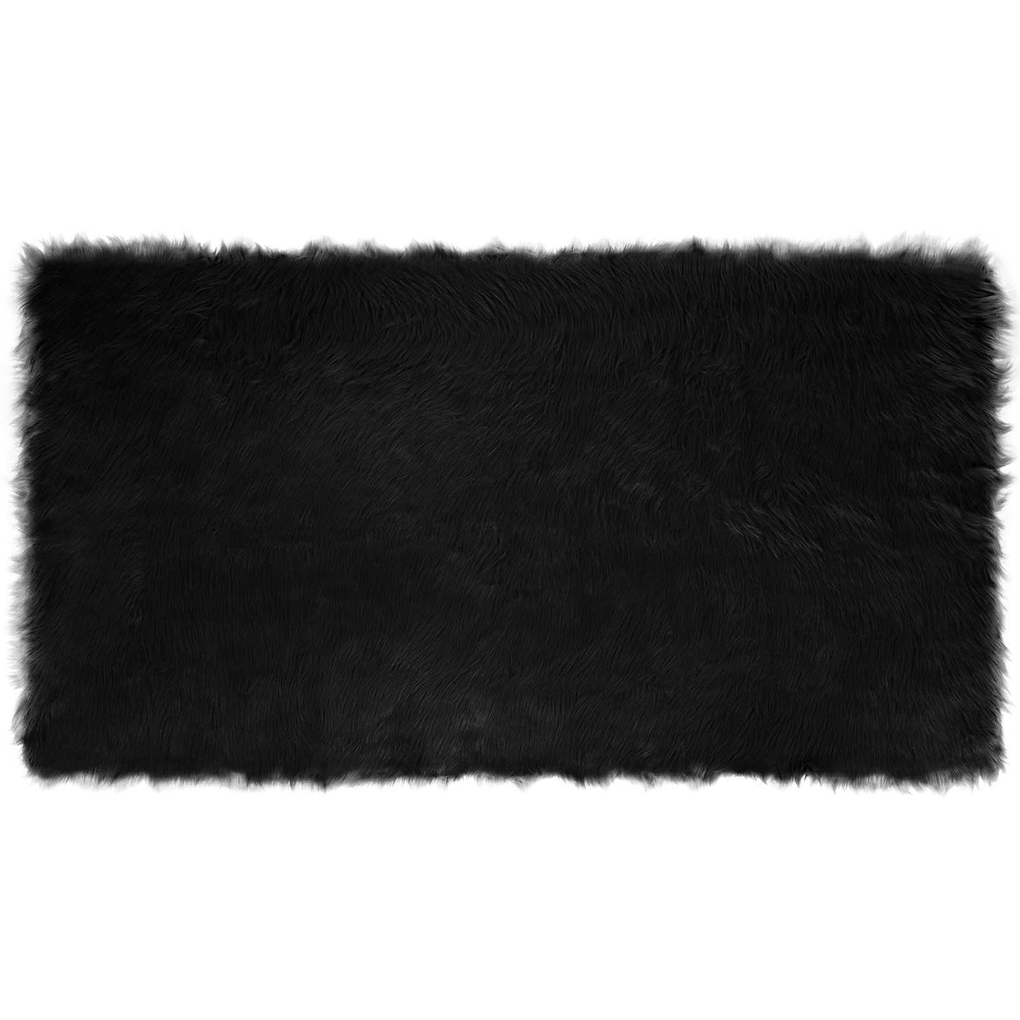 Vidaxl nep schapenvacht tapijt tafalla zwart 60 x 110 cm polyester