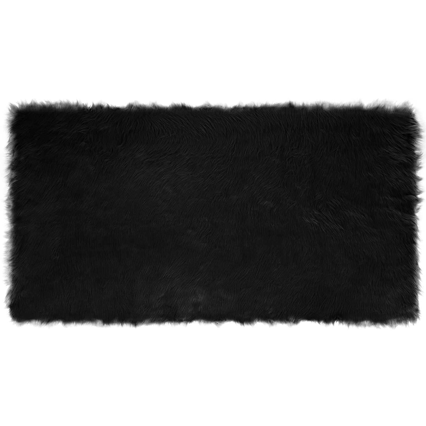 Vidaxl nep schapenvacht tapijt tafalla zwart 80 x 150 cm polyester