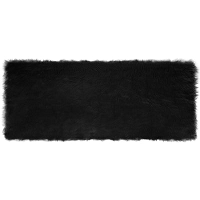 VidaXL tappeto in finta pelle di pecora tafalla nero 80 x 200 cm poliestere