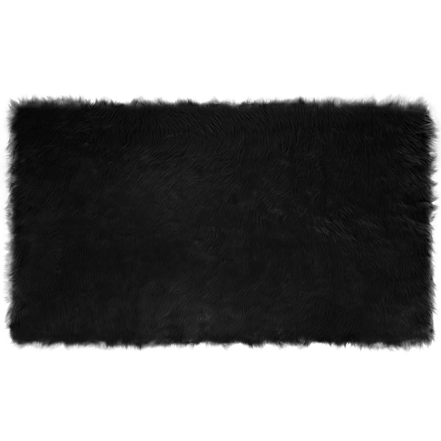 Vidaxl nep schapenvacht tapijt tafalla zwart 100 x 200 cm polyester