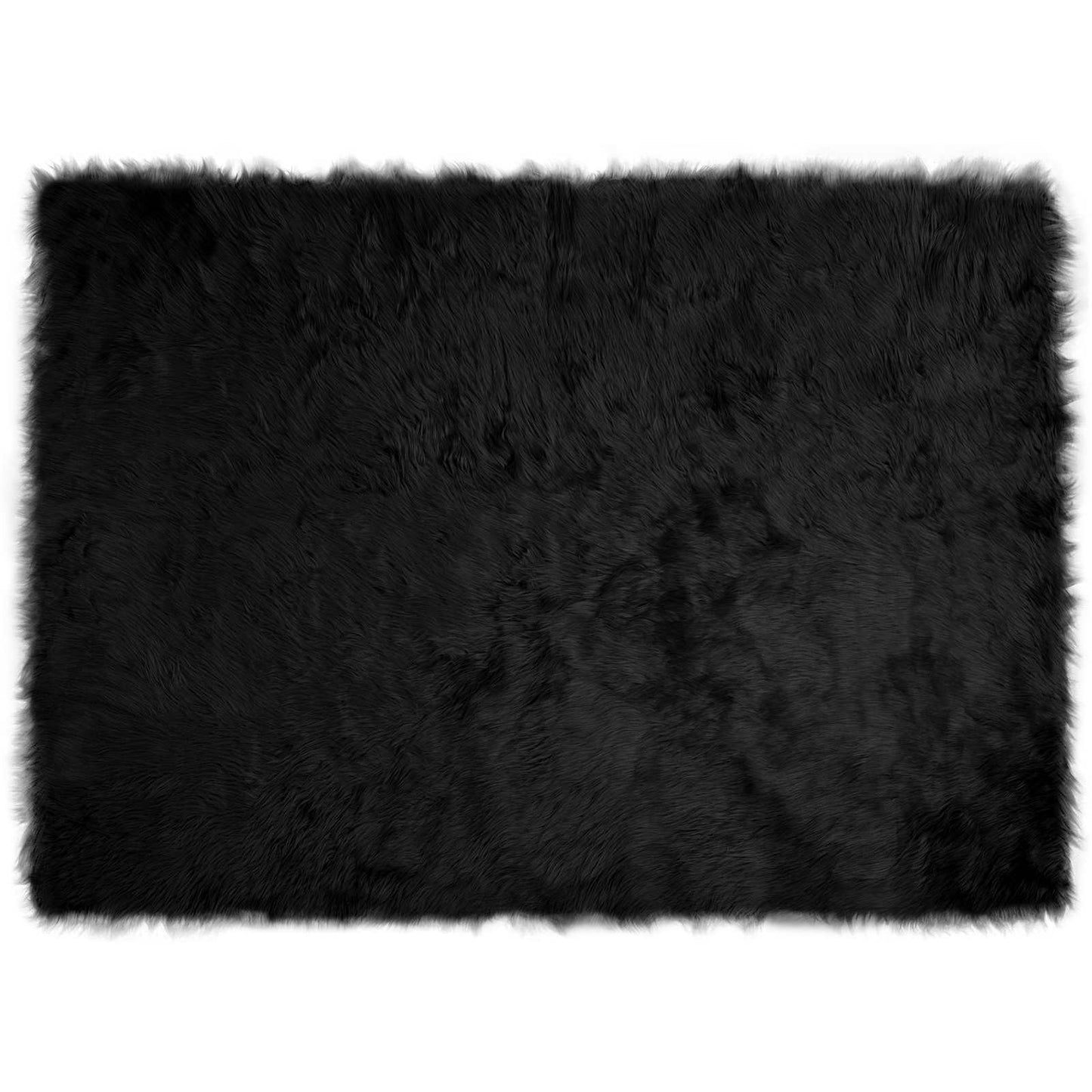 Vidaxl nep schapenvacht tapijt tafalla zwart 120 x 170 cm polyester