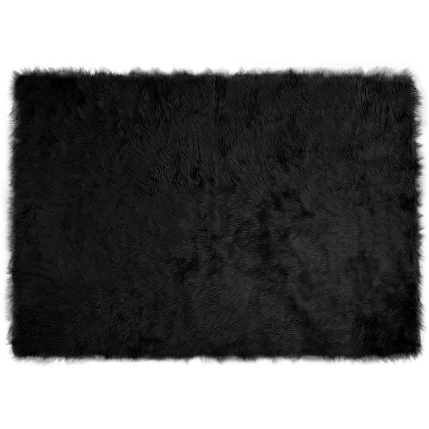 Vidaxl nep schapenvacht tapijt tafalla zwart 140 x 200 cm polyester
