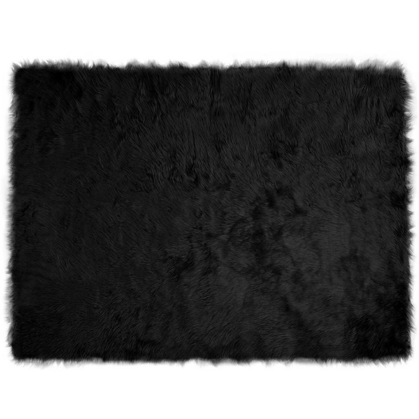 Vidaxl nep schapenvacht tapijt tafalla zwart 160 x 230 cm polyester