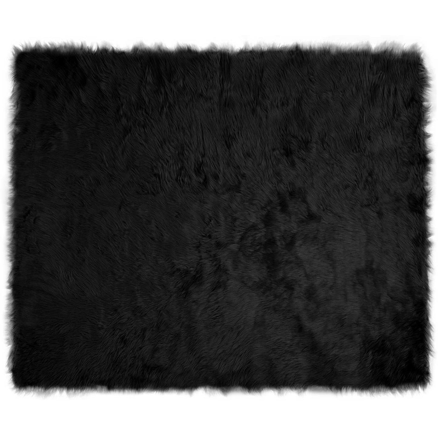 Vidaxl nep schapenvacht tapijt tafalla zwart 200 x 280 cm polyester