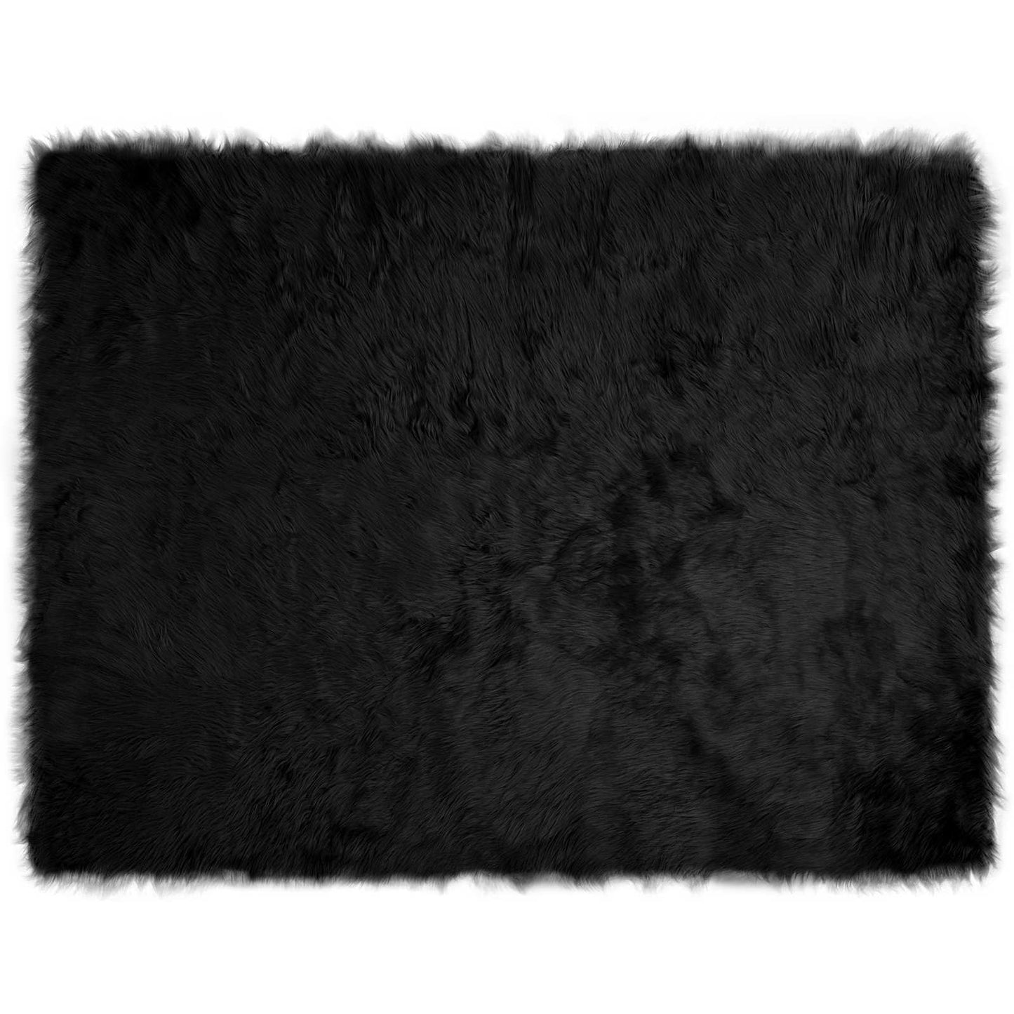 Vidaxl nep schapenvacht tapijt tafalla zwart 240 x 340 cm polyester