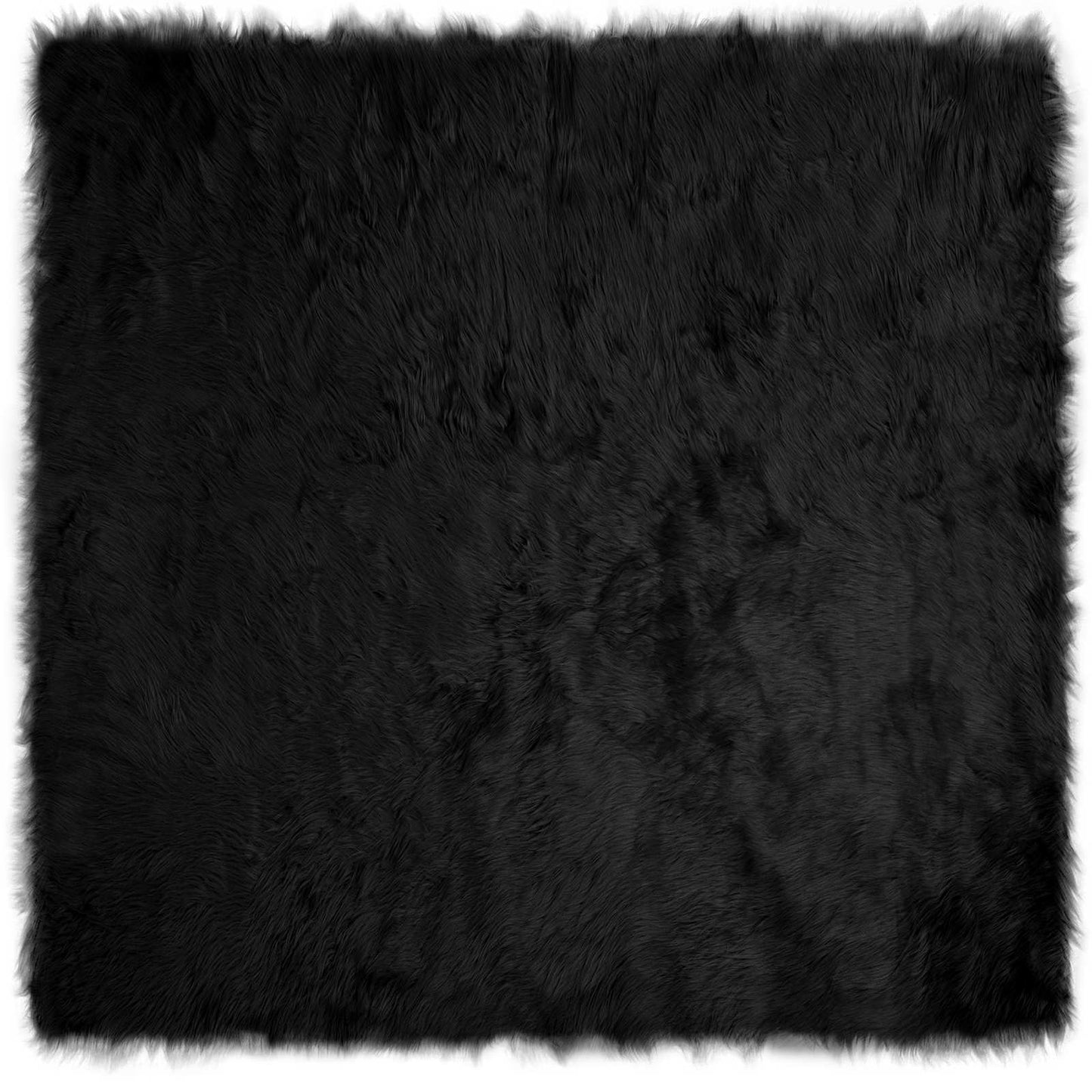 Vidaxl nep schapenvacht tapijt tafalla zwart 200 x 200 cm polyester