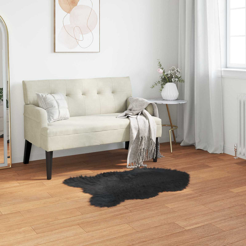 Vidaxl nep schapenvacht tapijt tafalla zwart 60 x 90 cm polyester