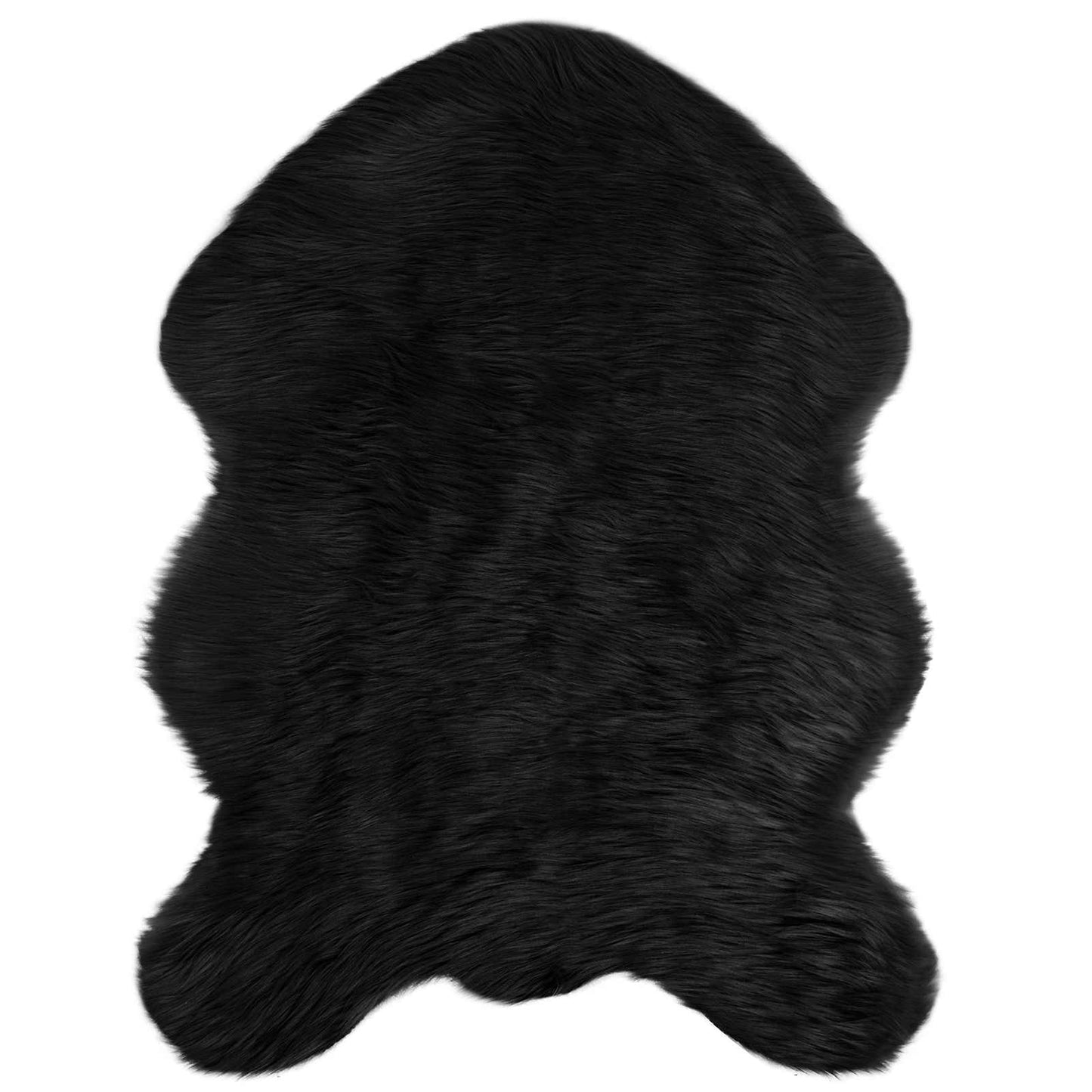 Vidaxl nep schapenvacht tapijt tafalla zwart 80 x 120 cm polyester