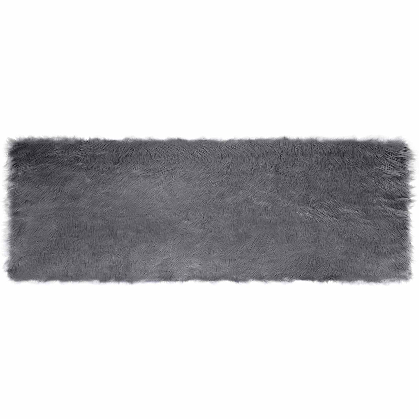Vidaxl nep schapenvacht tapijt tafalla antraciet 80 x 250 cm polyester