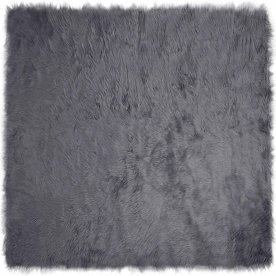 Vidaxl alfombra de piel de oveja sintética tafalla antracita 160 x 160 cm