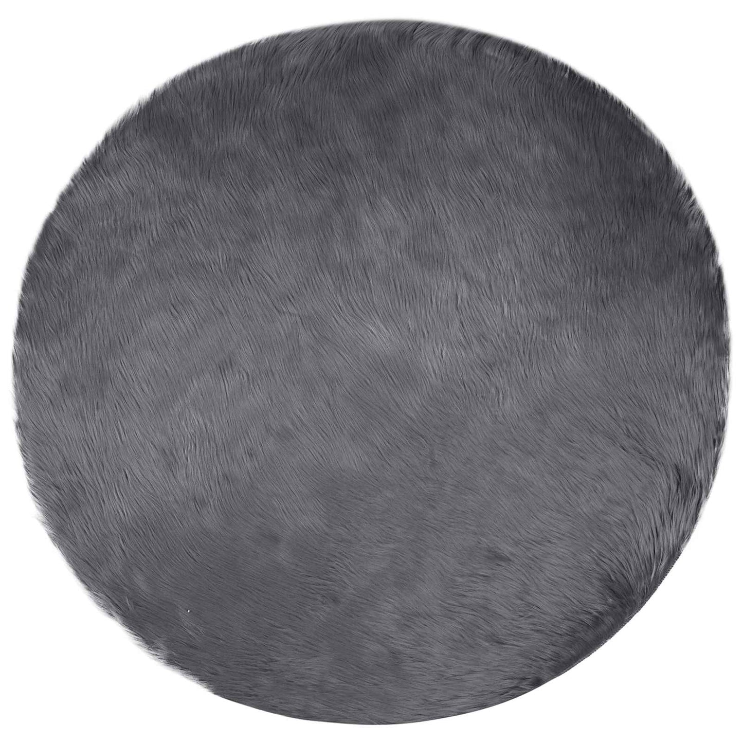 Vidaxl nep schapenvacht tapijt tafalla antraciet ø 160 cm polyester