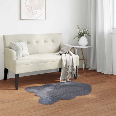 Vidaxl tappeto in finta pelle di pecora tafalla antracite 60 x 90 cm poliestere