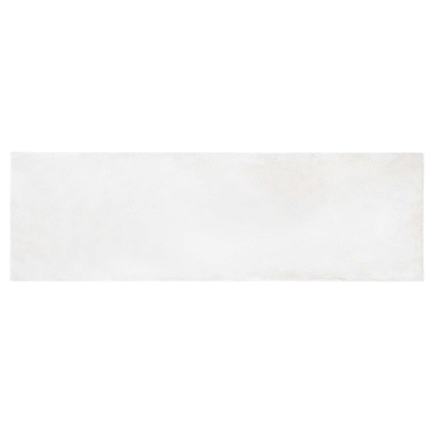 Vidaxl nep konijnenbont tapijt olite wit 80 x 250 cm polyester