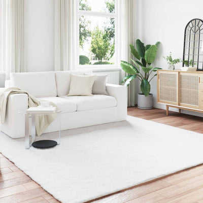 VidaXL tappeto in finta pelliccia di coniglio oilte bianco 200 x 200 cm in poliestere