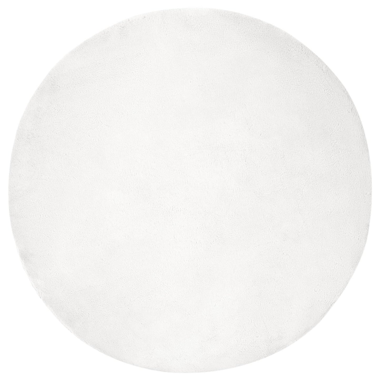 Vidaxl nep konijnenbont tapijt olite wit ø 80 cm polyester