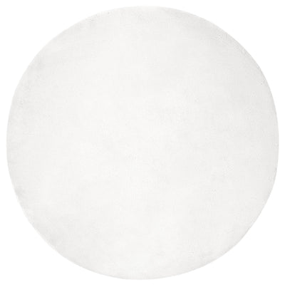 Vidaxl nep konijnenbont tapijt olite wit ø 80 cm polyester