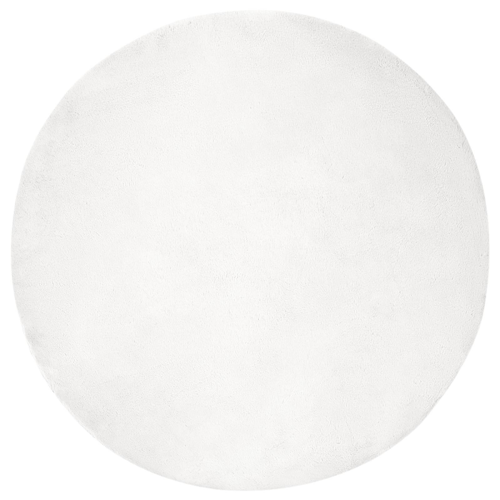 Vidaxl nep konijnenbont tapijt olite wit ø 100 cm polyester