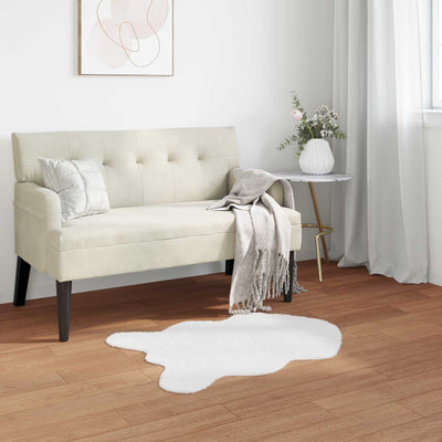 Vidaxl alfombra de piel sintética de conejo oilte blanco 50 x 80 cm poliéster