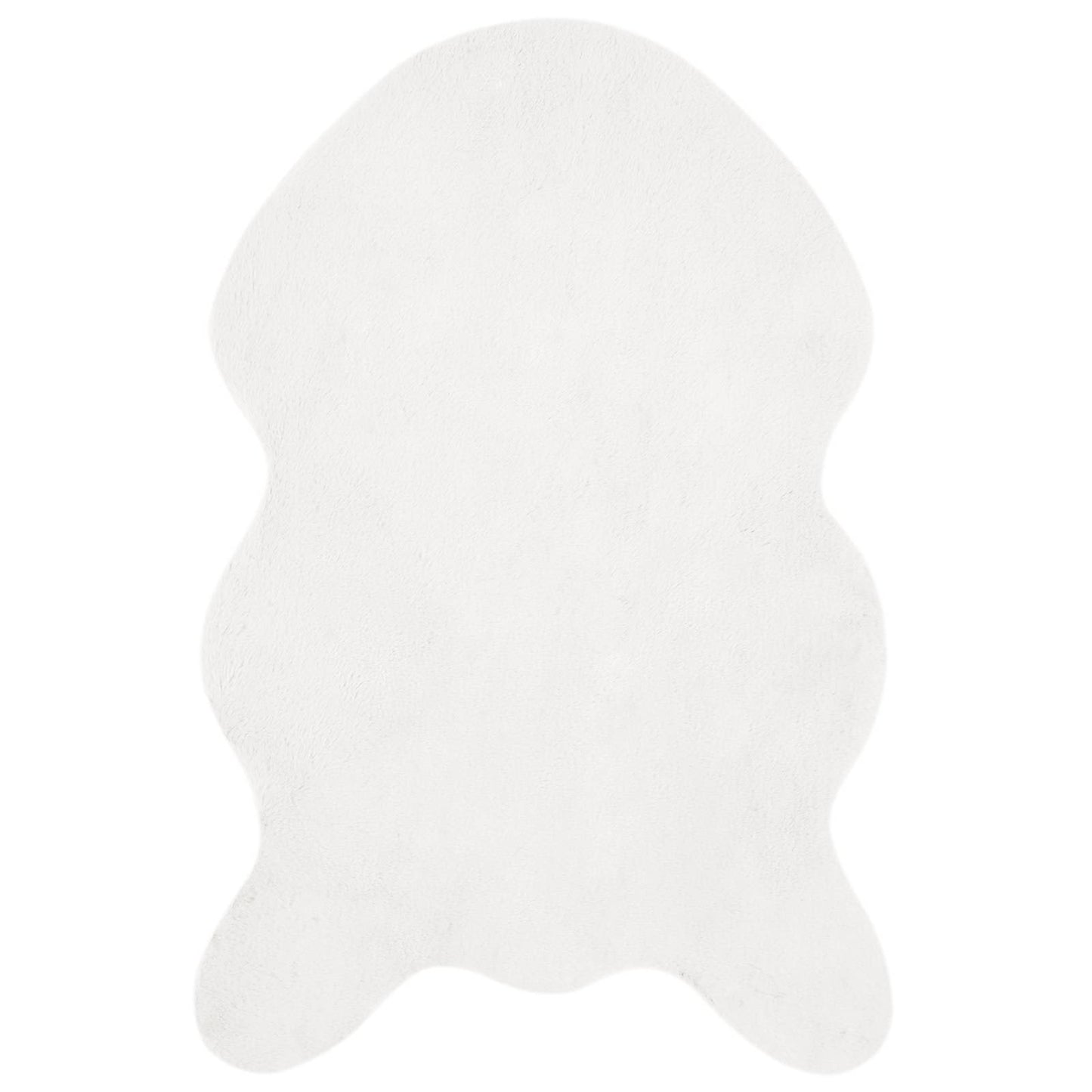 Vidaxl nep konijnenbont tapijt olite wit 80 x 120 cm polyester