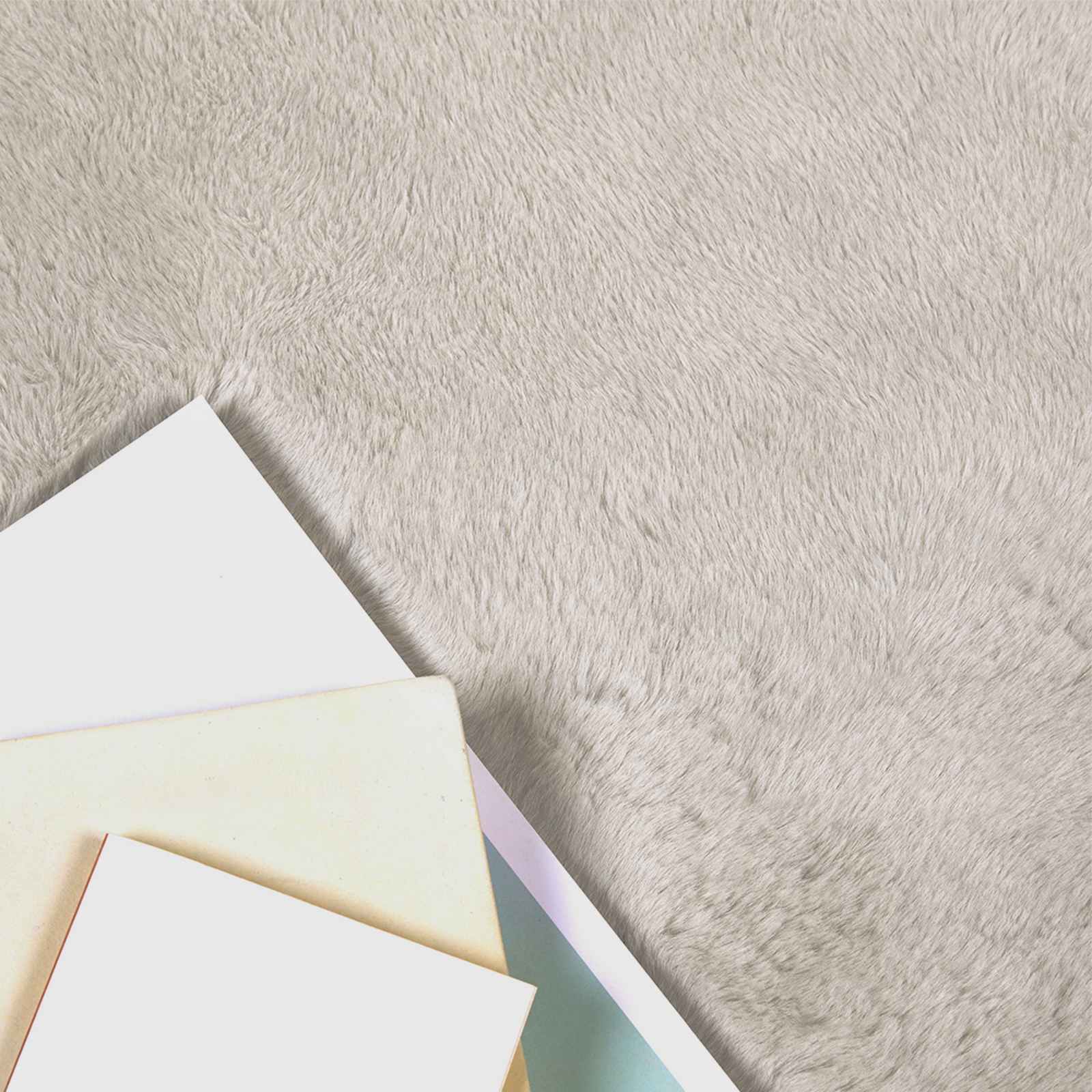 Vidaxl nep konijnenbont tapijt olite beige 120 x 170 cm polyester