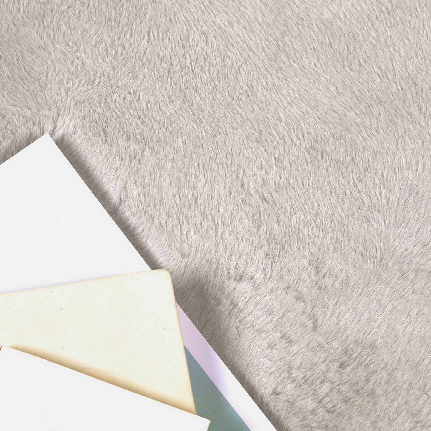 Vidaxl nep konijnenbont tapijt olite beige ø 80 cm polyester